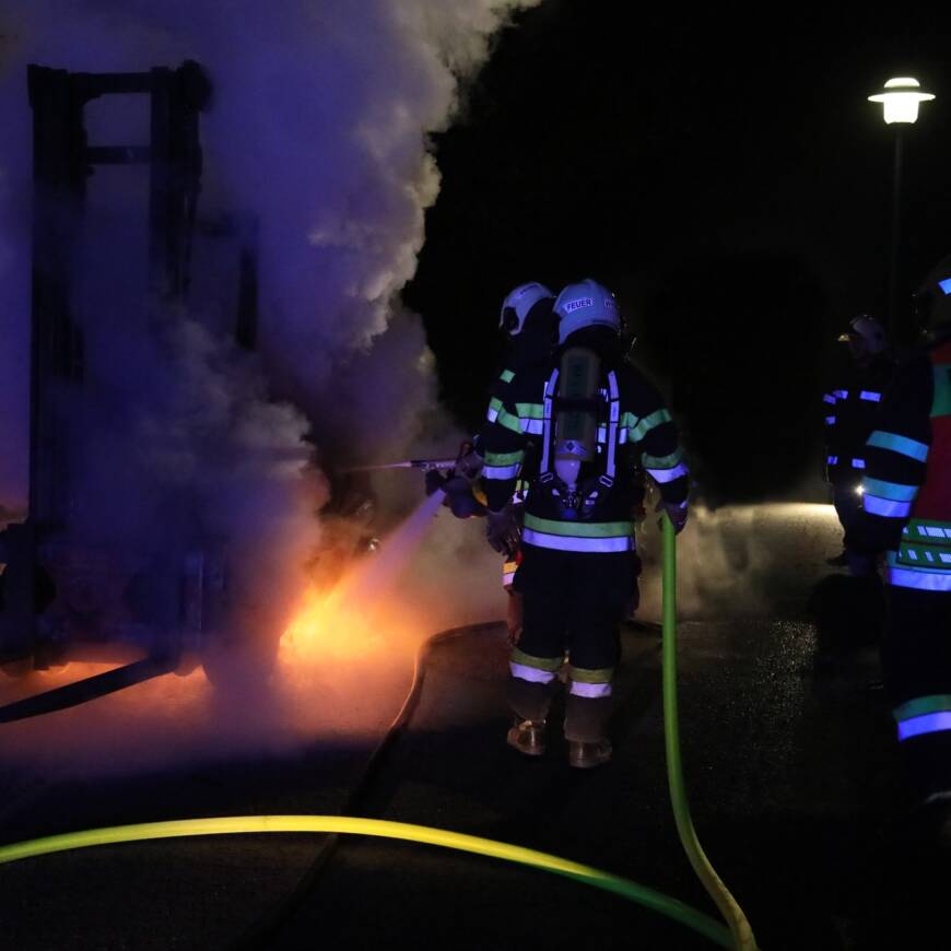 Brand eines Gabelstaplers